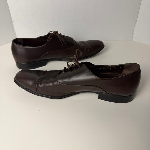 Salvatore Ferragamo Rain Lux Men’s Brown Oxford Dress Shoes Made in Italy 11D main image 8